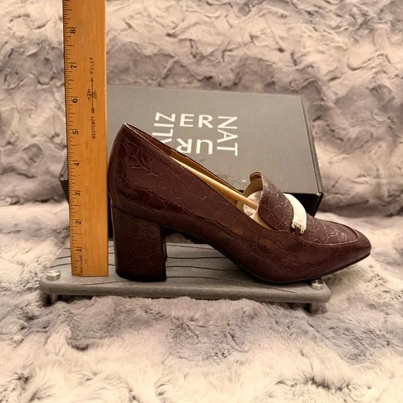 Naturalizer Wynrie Merlot (dark brown/burgundy) Croc Bit Block Heel Pump 8.5M - Picture 10 of 12